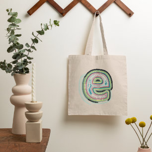 Multicolor Letter E Abstract Modern Typography  Tote Bag