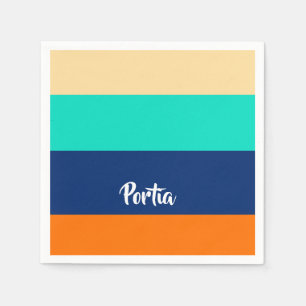 Multicolor lines patterned napkin