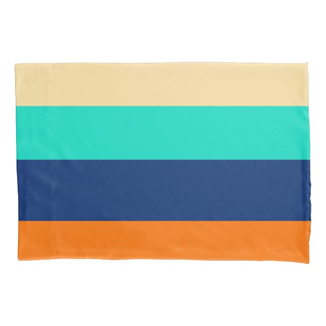 Multicolor lines patterned pillowcase (Front)