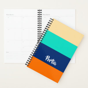 Multicolor lines patterned planner