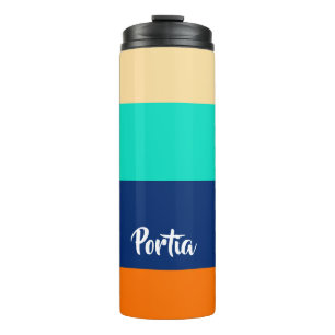 Multicolor lines patterned thermal tumbler