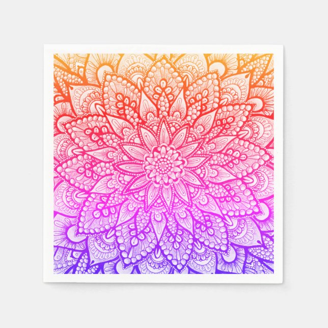 Multicolor Mandala Design Original Art  Napkin (Front)