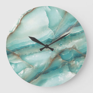 Multicolor Marble: Onyx Glass Effect. Large Clock