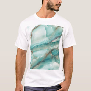 Multicolor Marble: Onyx Glass Effect. T-Shirt
