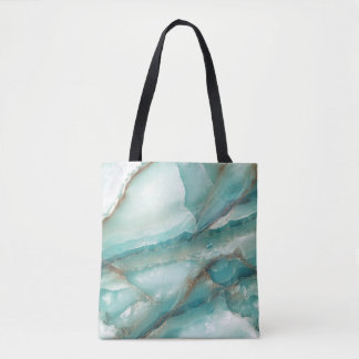 Multicolor Marble: Onyx Glass Effect. Tote Bag