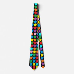Multicolor Meeples Necktie