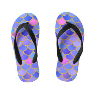 Multicolor Mermaid Scales Kid's Thongs
