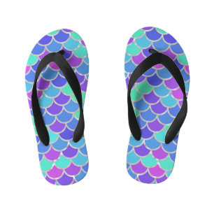 Multicolor Mermaid Scales Kid's Thongs