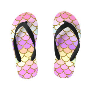 Multicolor Mermaid Scales Kid's Thongs
