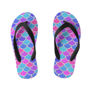 Multicolor Mermaid Scales Kid's Thongs