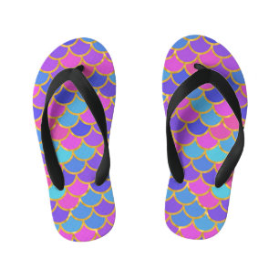 Multicolor Mermaid Scales Kid's Thongs