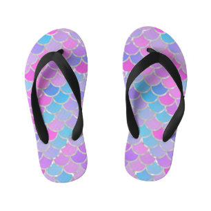 Multicolor Mermaid Scales Kid's Thongs