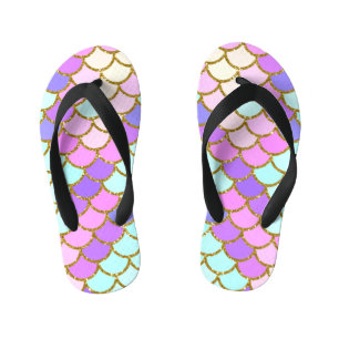 Multicolor Mermaid Scales Kid's Thongs