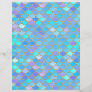 Multicolor Mermaid Scales Scrapbook Paper