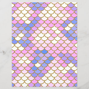 Multicolor Mermaid Scales Scrapbook Paper