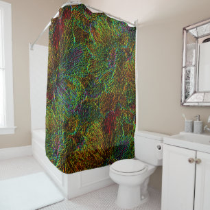Multicolor metallic floral pattern Shower curtain