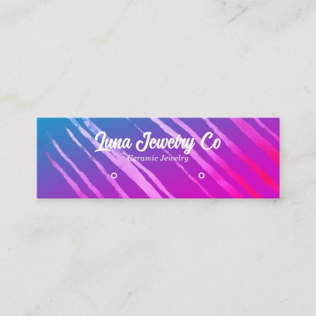 Multicolor Metallic Stripe Jewellery Business Card (Front)