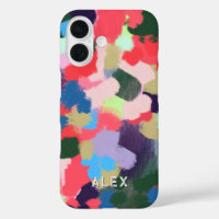 Multicolor Modern Personalised Name Blue Green