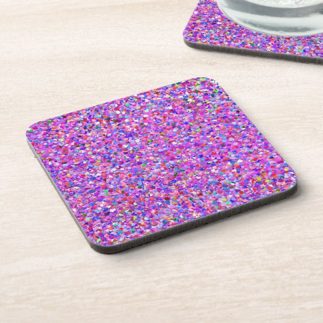 Multicolor Mosaic Modern Grit Glitter #2 Coaster (Left Side)