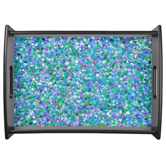 Multicolor Mosaic Modern Grit Glitter #2 Serving Tray