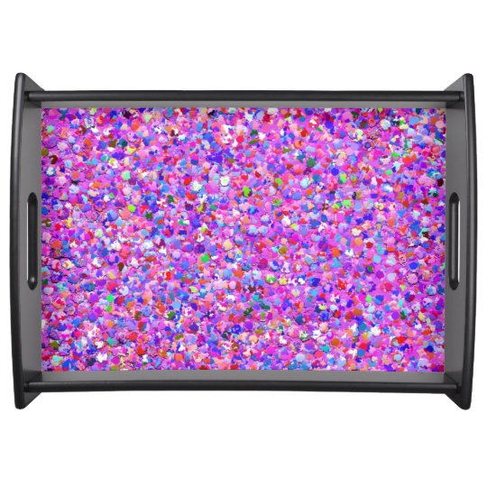 Multicolor Mosaic Modern Grit Glitter #3 Serving Tray
