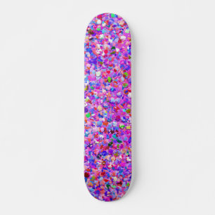 Multicolor Mosaic Modern Grit Glitter #3 Skateboard