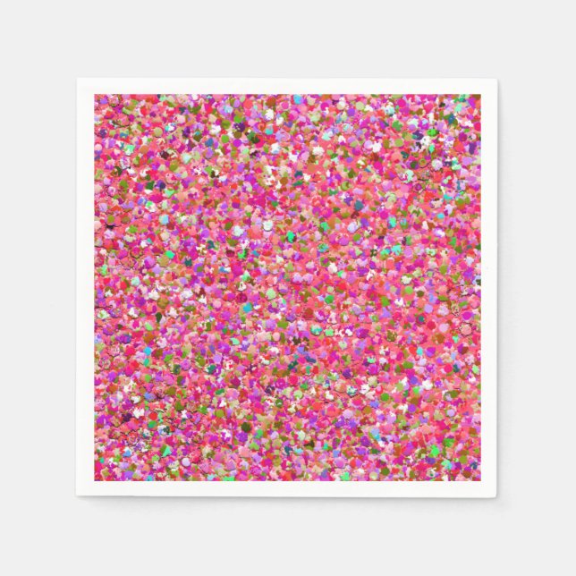 Multicolor Mosaic Modern Grit Glitter #4 Napkin (Front)
