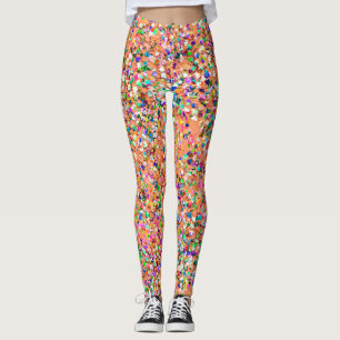 Multicolor Mosaic Modern Grit Glitter #5 Leggings