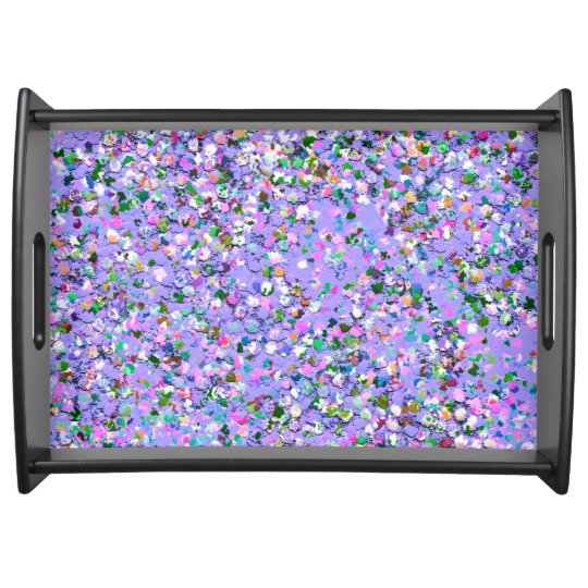 Multicolor Mosaic Modern Grit Glitter #6 Serving Tray