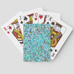 Multicolor Mosaic Modern Grit Glitter #7 Playing Cards