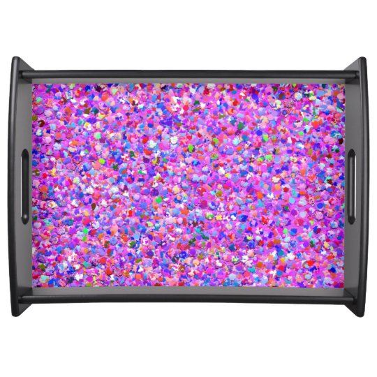 Multicolor Mosaic Modern Grit Glitter #8 Serving Tray