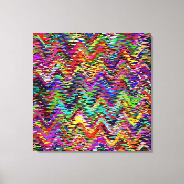 Multicolor Mosaic Wave Pattern #4 Canvas Print (Front)