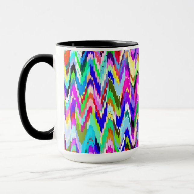 Multicolor Mosaic Wave Pattern #7 Mug (Left)