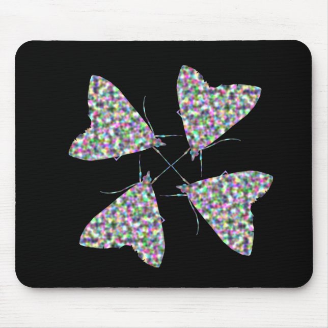 Multicolor Moth Art Mousepad (Front)