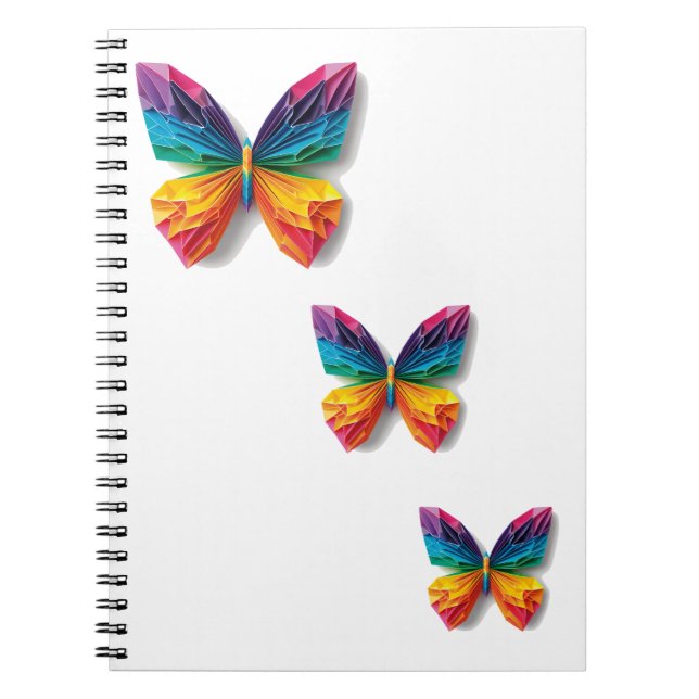 Multicolor origami butterfly notebook (Front)
