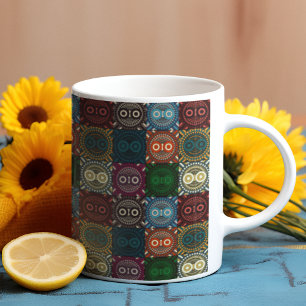 Multicolor Owl Pattern Coffee Mug