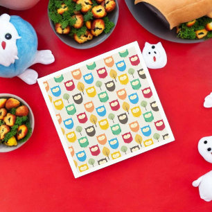 Multicolor Owl Pattern  Napkin