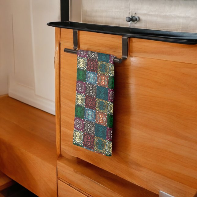 Multicolor Owl Pattern Tea Towel (Kitchen Towel)