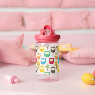 Multicolor Owl Pattern  Water Bottle