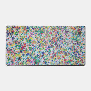 Multicolor Paint splatter Desk Mat