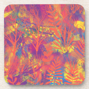 Multicolor Paint Texture Beverage Coaster