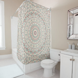Multicolor Painted Medallion Pattern Shower Curtain