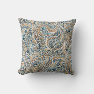Multicolor Paisley Hand-Drawn Print Cushion