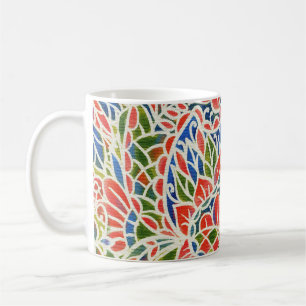 Multicolor Paisley Print Batik Pattern Coffee Mug