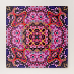 Multicolor paisley, scarf print design jigsaw puzzle
