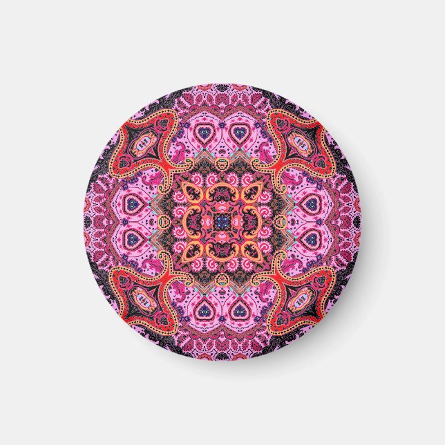 Multicolor paisley, scarf print design magnet (Front)