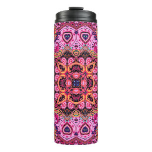Multicolor paisley, scarf print design thermal tumbler