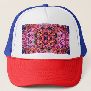 Multicolor paisley, scarf print design trucker hat
