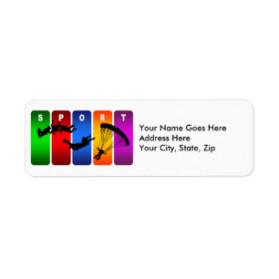 Multicolor Parachuting Emblem Return Address Label
