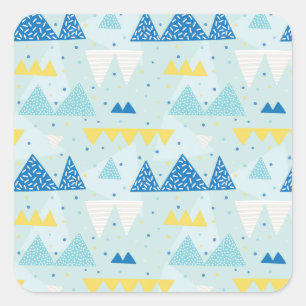 Multicolor Party: Fun Seamless Pattern. Square Sticker